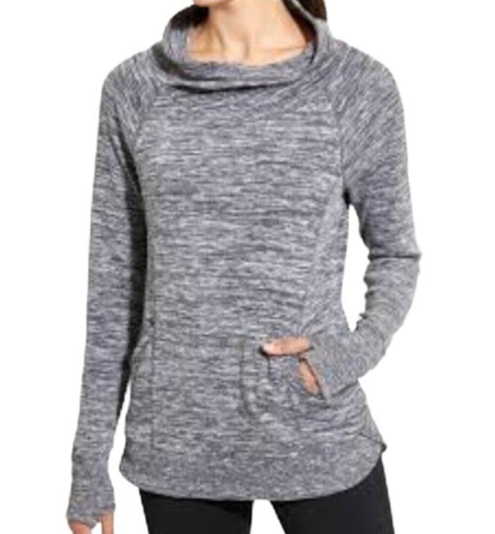 Athleta Heather Great Space Dye Techie Cowl Neck Sweatshirt Size Small